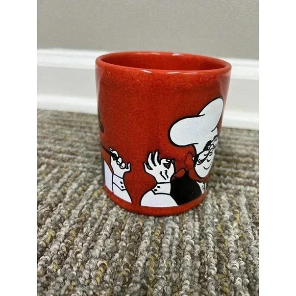 Vintage RARE WAECHTERSBACH West Germany Coffee Tea Mug Chef/Cook Red White EUC - Picture 5 of 13